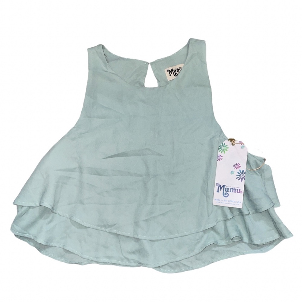 Show Me Your Mumu Seafoam Blue Tiered Ruffled Top